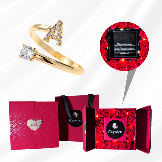 Coffret "Les amoureux" & Bague Initiale